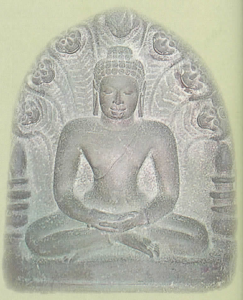 Dvaravati art - Buddha, protected by Naga. Thailand, 8 - 11th century A.D.